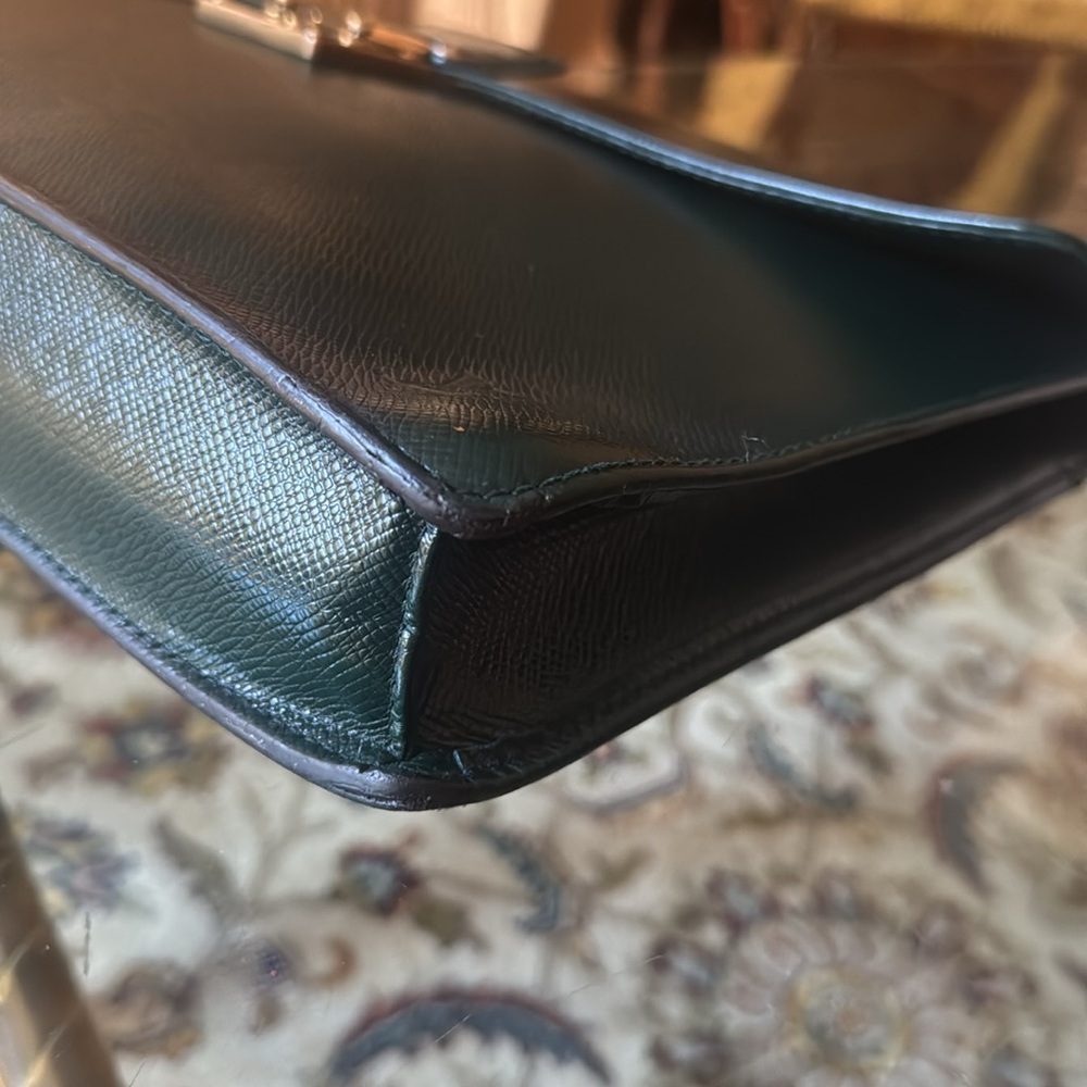 Louis Vuitton briefcase Taiga laguito dark Green and Gold lock - Picture 9 of 16